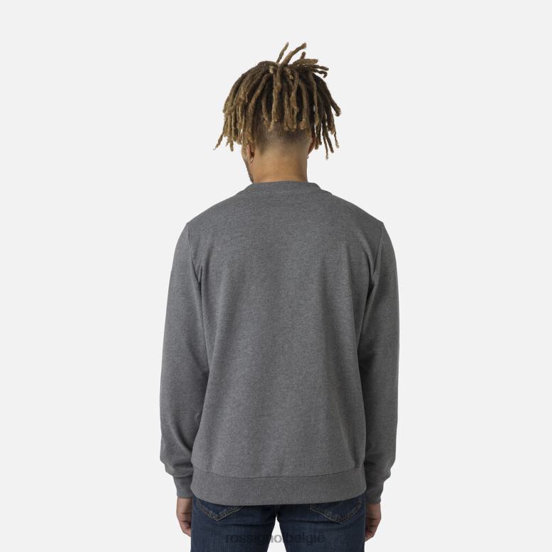 Heren Katoenen sweatshirt met ronde hals en logo heidegrijs toppen Rossignol NF00D315