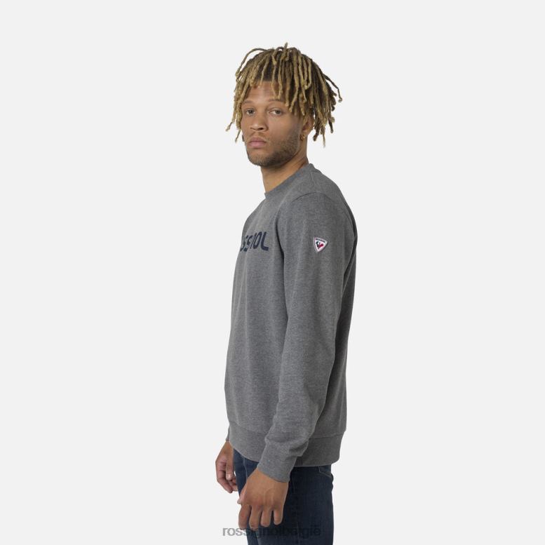 Heren Katoenen sweatshirt met ronde hals en logo heidegrijs toppen Rossignol NF00D315