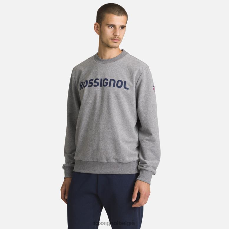 Heren Katoenen sweatshirt met ronde hals en logo heidegrijs toppen Rossignol NF00D394