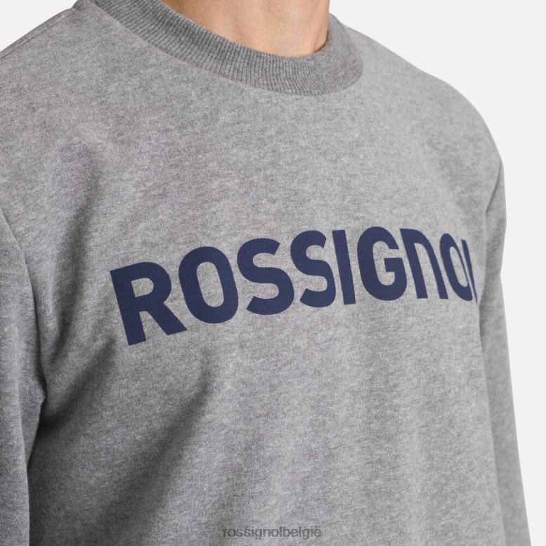 Heren Katoenen sweatshirt met ronde hals en logo heidegrijs toppen Rossignol NF00D394