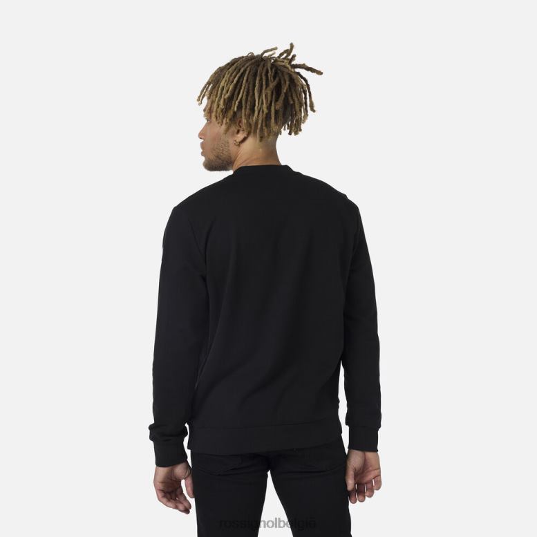 Heren Katoenen sweatshirt met ronde hals en logo zwart toppen Rossignol NF00D321