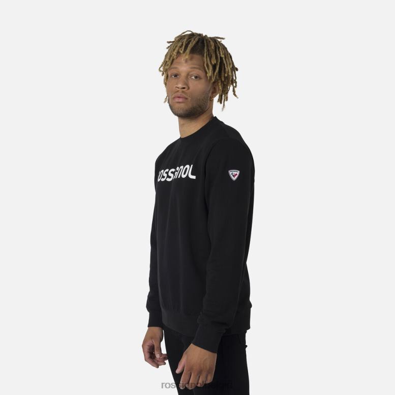 Heren Katoenen sweatshirt met ronde hals en logo zwart toppen Rossignol NF00D321