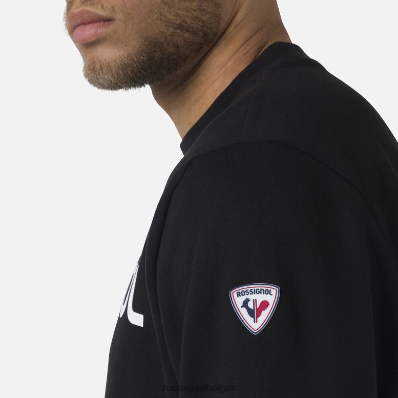 Heren Katoenen sweatshirt met ronde hals en logo zwart toppen Rossignol NF00D321