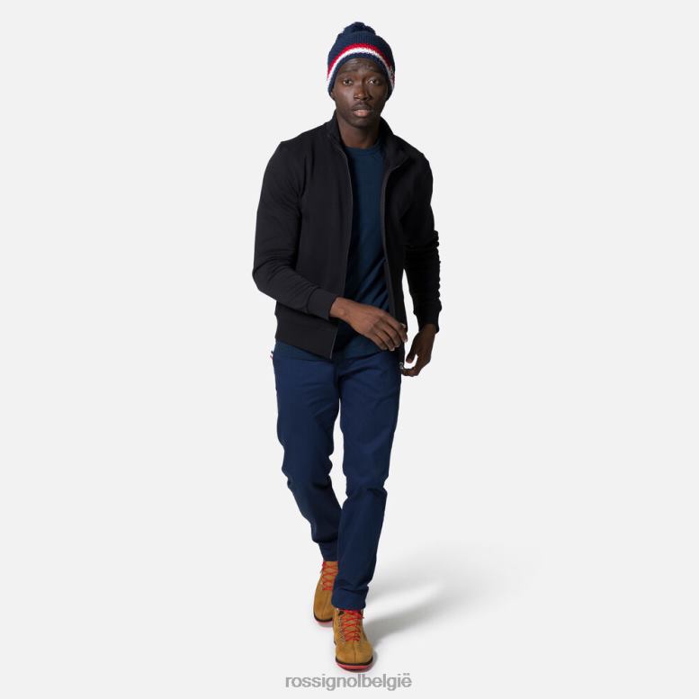 Heren Katoenen sweatshirt met volledige ritssluiting en logo zwart toppen Rossignol NF00D430