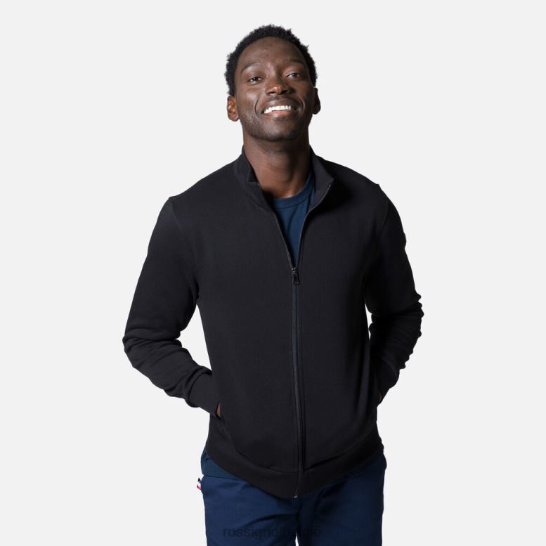 Heren Katoenen sweatshirt met volledige ritssluiting en logo zwart toppen Rossignol NF00D430