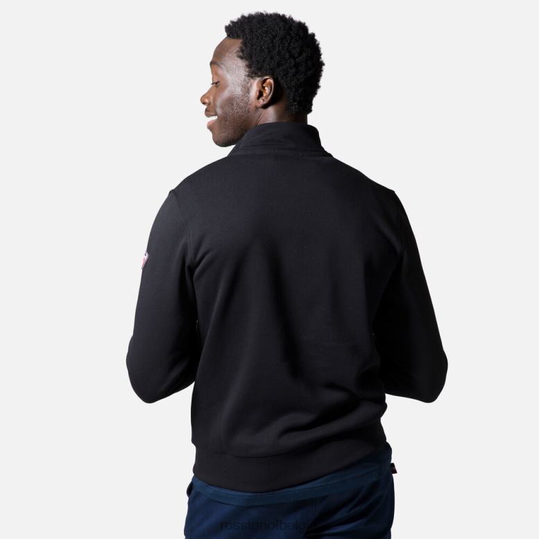 Heren Katoenen sweatshirt met volledige ritssluiting en logo zwart toppen Rossignol NF00D430