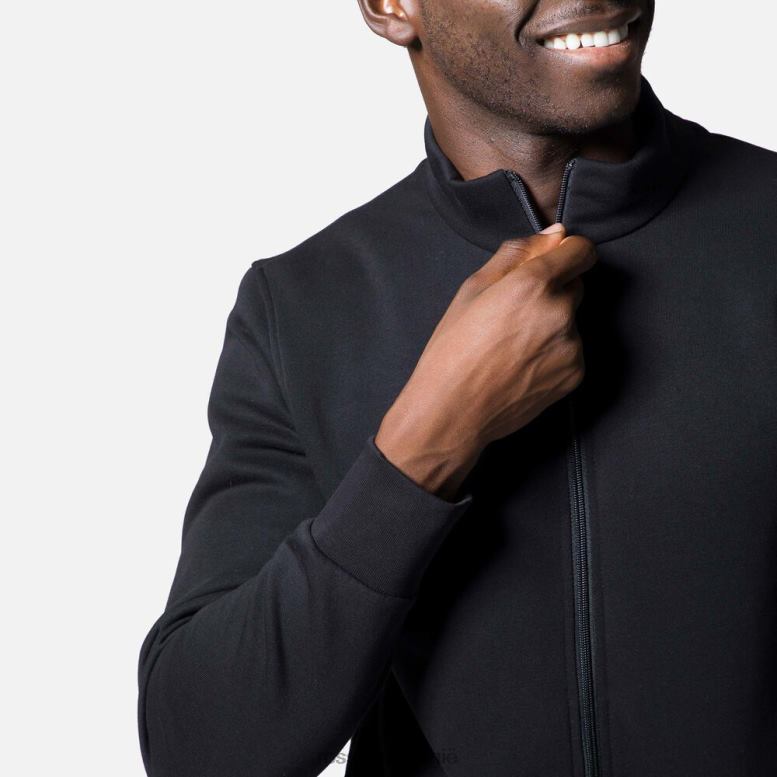 Heren Katoenen sweatshirt met volledige ritssluiting en logo zwart toppen Rossignol NF00D430