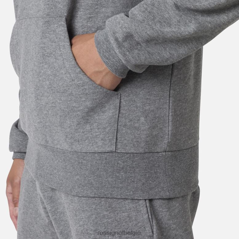 Heren fleece sweatshirt met capuchon en logo heidegrijs toppen Rossignol NF00D44