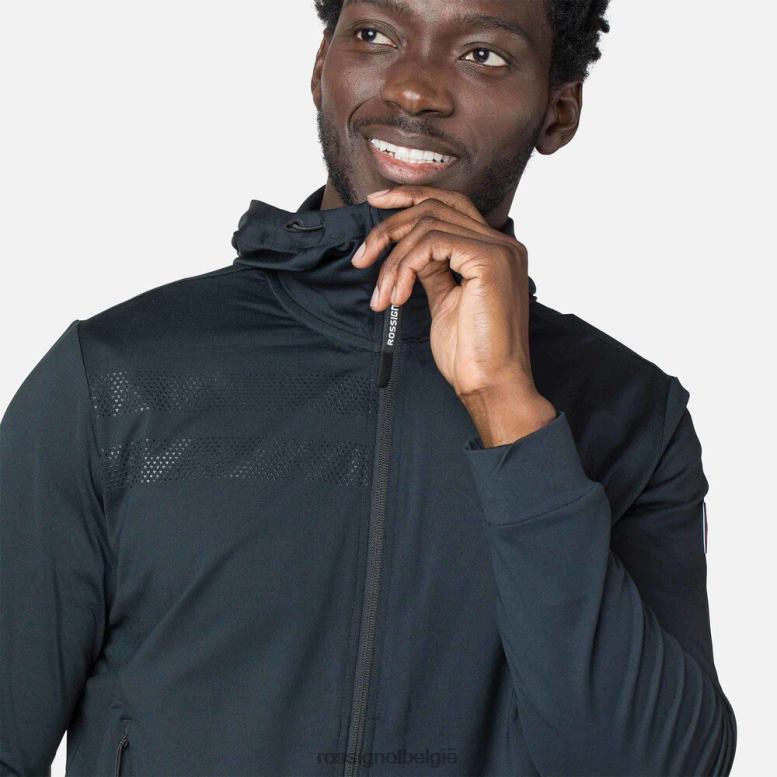 Heren Eco-hoodie met volledige ritssluiting zwart toppen Rossignol NF00D483