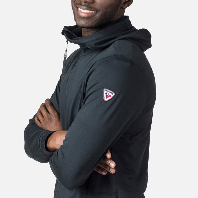 Heren Eco-hoodie met volledige ritssluiting zwart toppen Rossignol NF00D483
