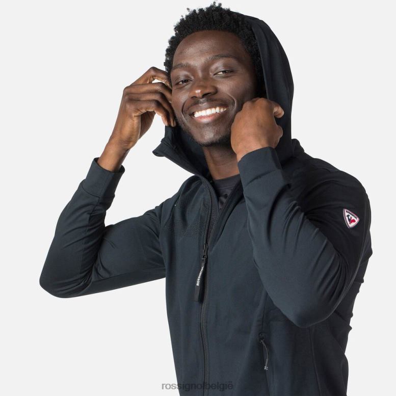 Heren Eco-hoodie met volledige ritssluiting zwart toppen Rossignol NF00D483
