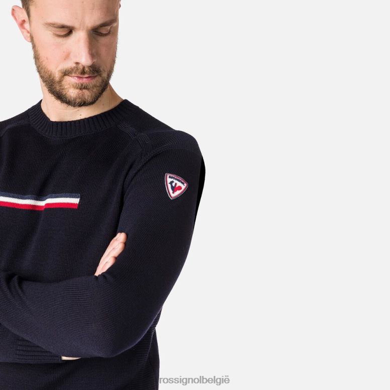 Heren Odysseus trui met ronde hals donkermarine toppen Rossignol NF00D369
