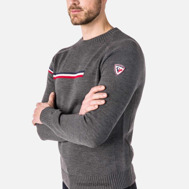 Heren Odysseus trui met ronde hals heidegrijs toppen Rossignol NF00D308