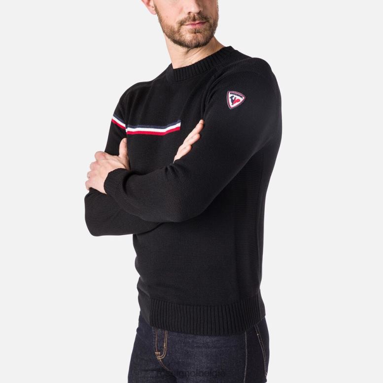 Heren Odysseus trui met ronde hals zwart toppen Rossignol NF00D332