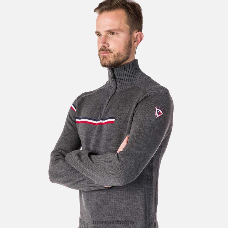 Heren grote trui met halve rits heidegrijs toppen Rossignol NF00D352