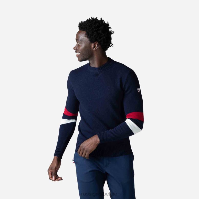 Heren kenmerkende gebreide trui donkermarine toppen Rossignol NF00D445