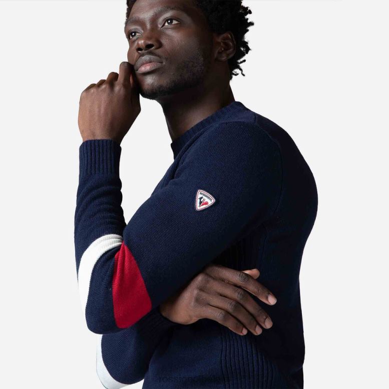 Heren kenmerkende gebreide trui donkermarine toppen Rossignol NF00D445