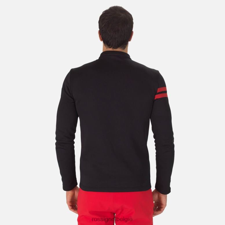 Heren resort top met halve rits zwart toppen Rossignol NF00D607