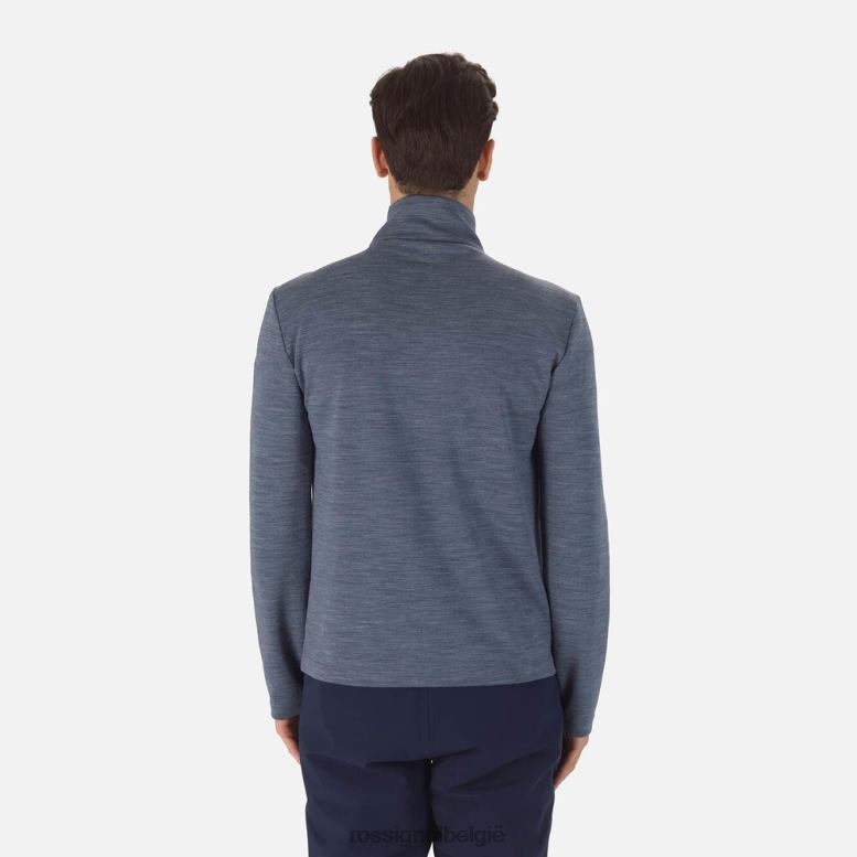 Heren Reageer tussenlaag van merino met volledige ritssluiting donkermarine toppen Rossignol NF00D551