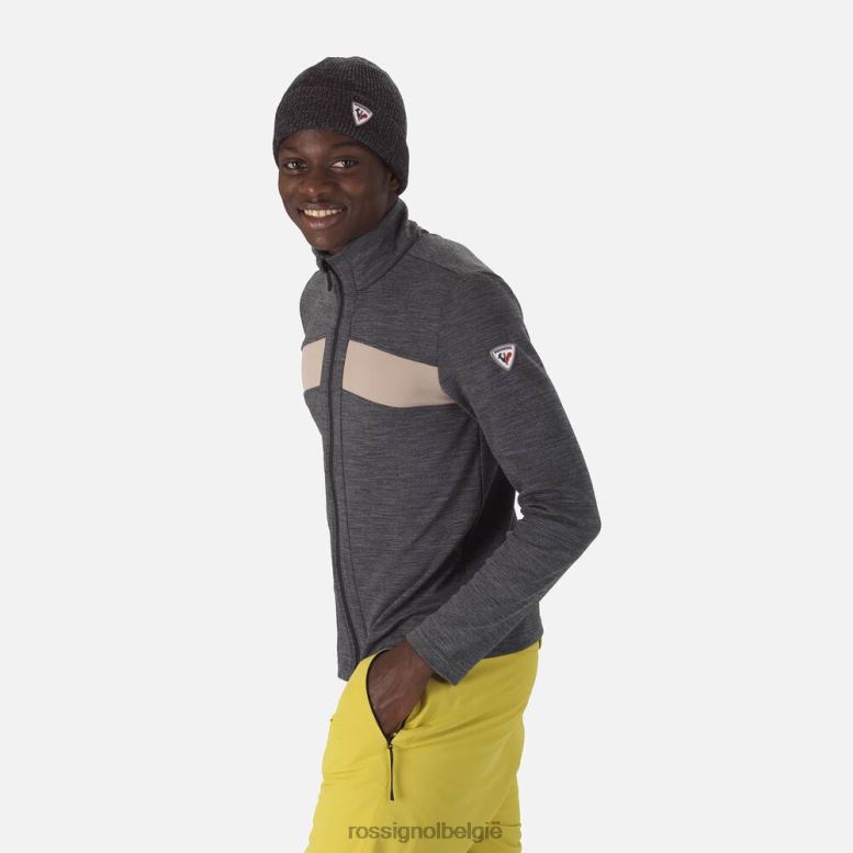 Heren Reageer tussenlaag van merino met volledige ritssluiting zwart toppen Rossignol NF00D64