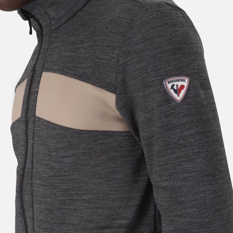 Heren Reageer tussenlaag van merino met volledige ritssluiting zwart toppen Rossignol NF00D64