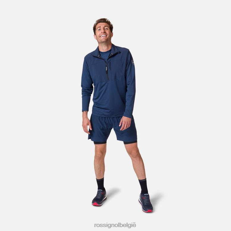 Heren Tussenlaag met 1/2 rits donker marine toppen Rossignol NF00D157