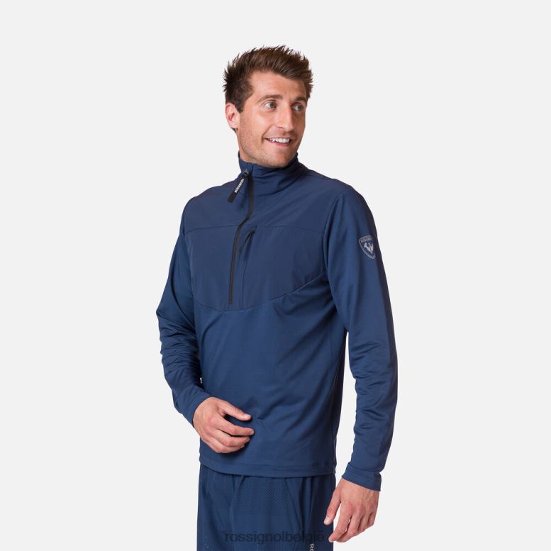 Heren Tussenlaag met 1/2 rits donker marine toppen Rossignol NF00D157