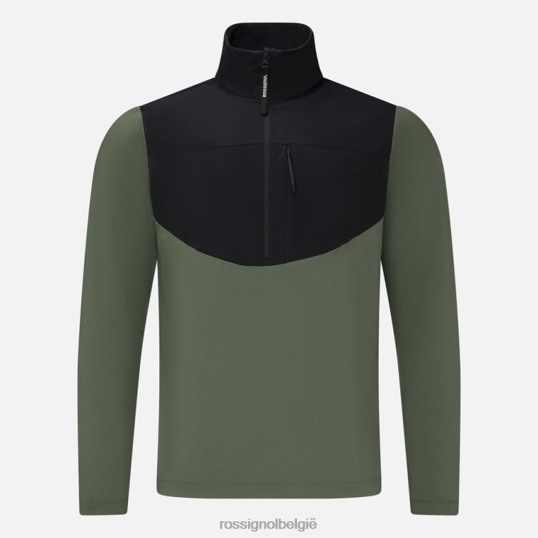 Heren Tussenlaag met 1/2 rits ebbenhout groen toppen Rossignol NF00D402