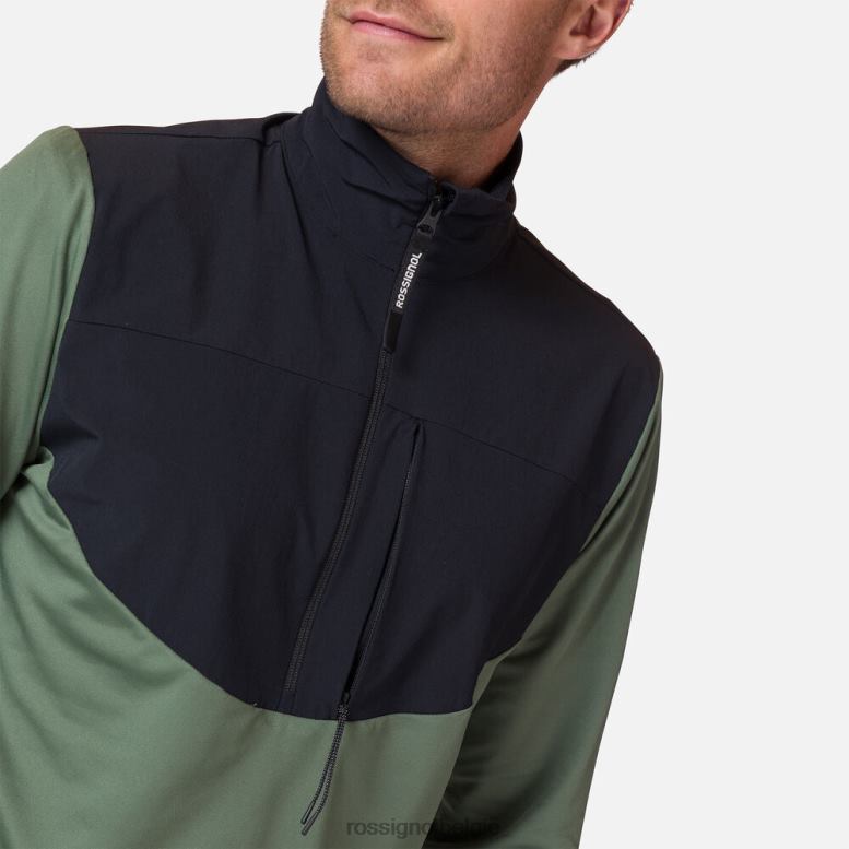 Heren Tussenlaag met 1/2 rits ebbenhout groen toppen Rossignol NF00D402