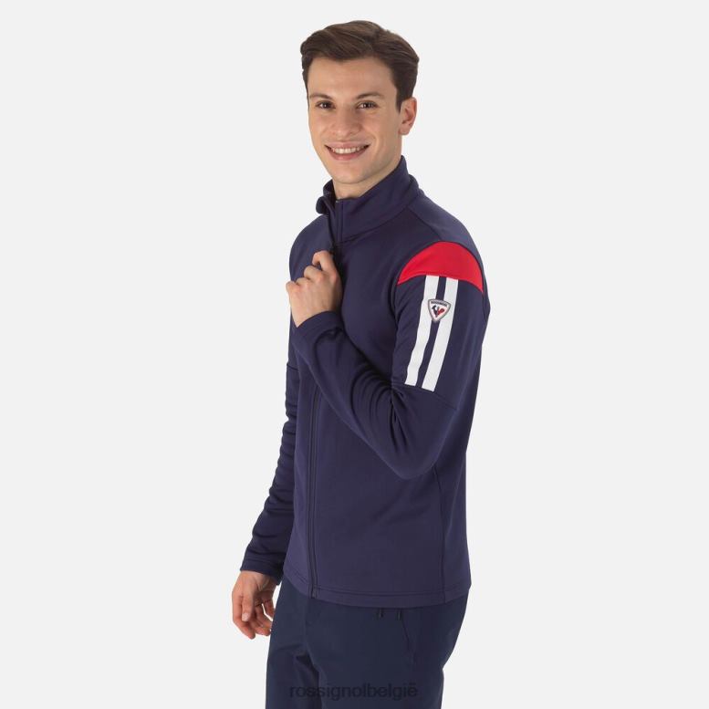 Heren luchtfoto middenlaag met volledige ritssluiting donkermarine toppen Rossignol NF00D581