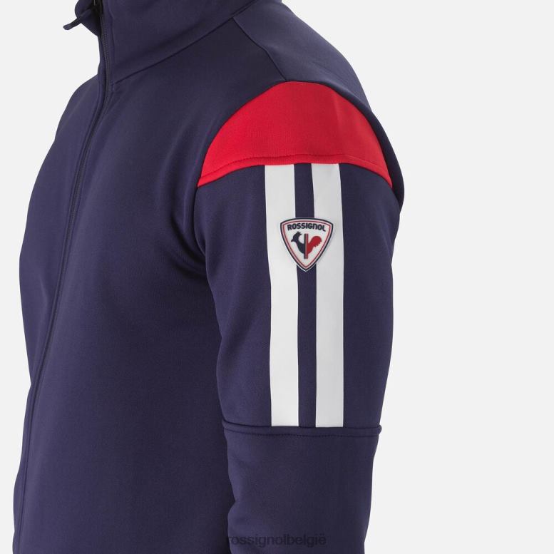 Heren luchtfoto middenlaag met volledige ritssluiting donkermarine toppen Rossignol NF00D581