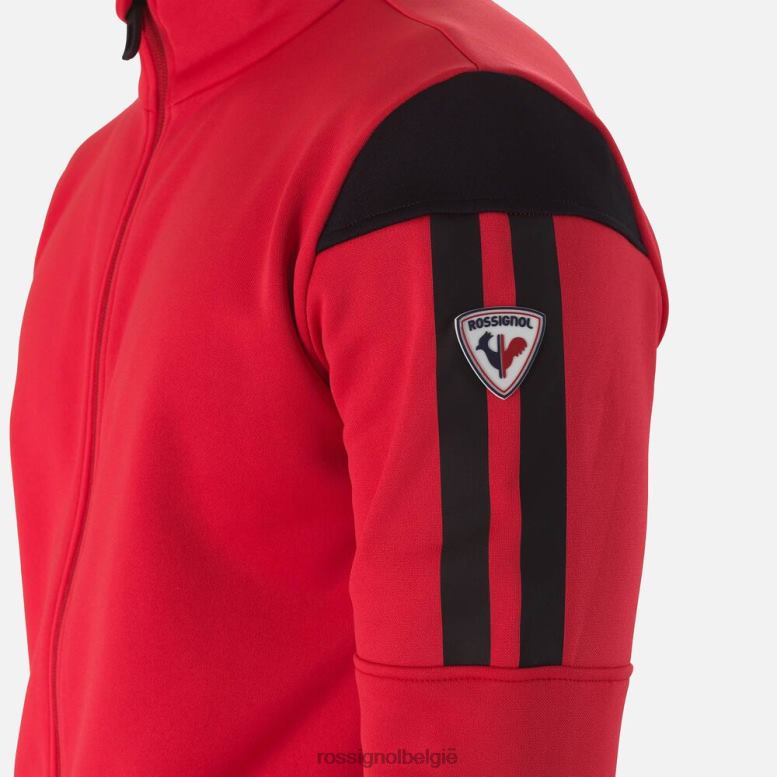 Heren luchtfoto middenlaag met volledige ritssluiting sportrood toppen Rossignol NF00D538