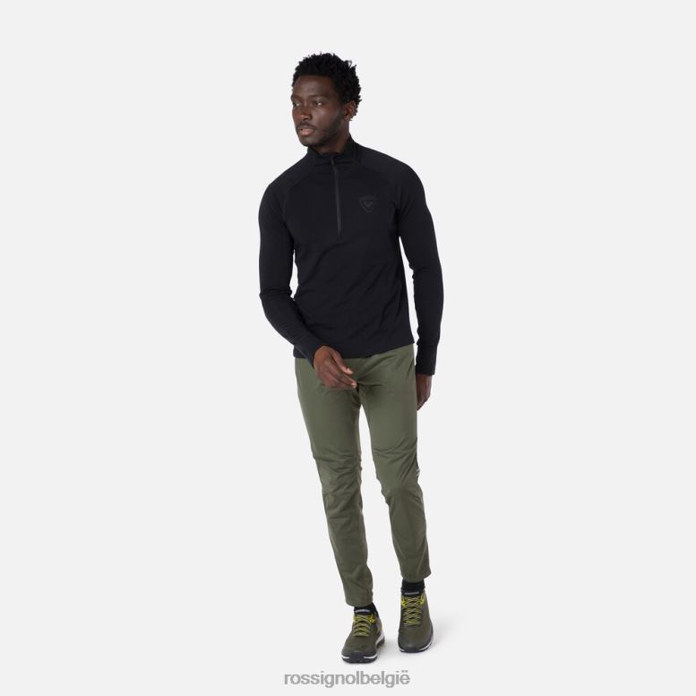 Heren skpr tussenlaag met halve rits zwart toppen Rossignol NF00D576