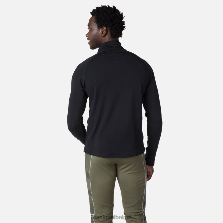 Heren skpr tussenlaag met halve rits zwart toppen Rossignol NF00D576