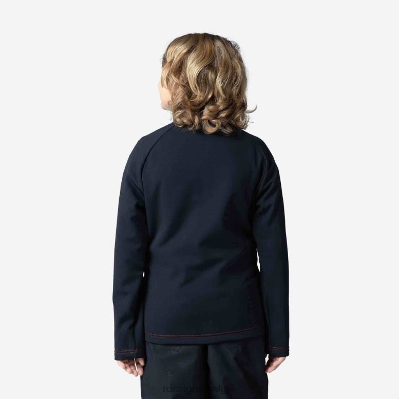 jongens Hero Clim fleecejack met volledige ritssluiting zwart toppen Rossignol NF00D1141