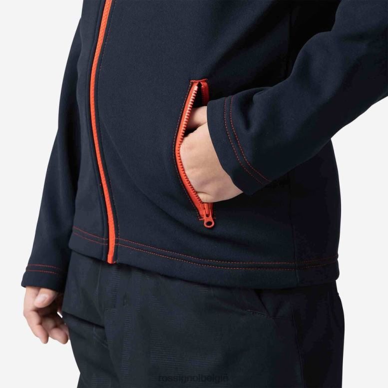 jongens Hero Clim fleecejack met volledige ritssluiting zwart toppen Rossignol NF00D1141