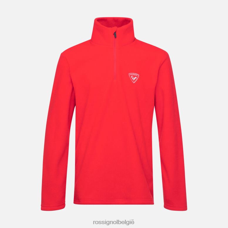 jongens Fleece top met halve rits sportrood toppen Rossignol NF00D1139
