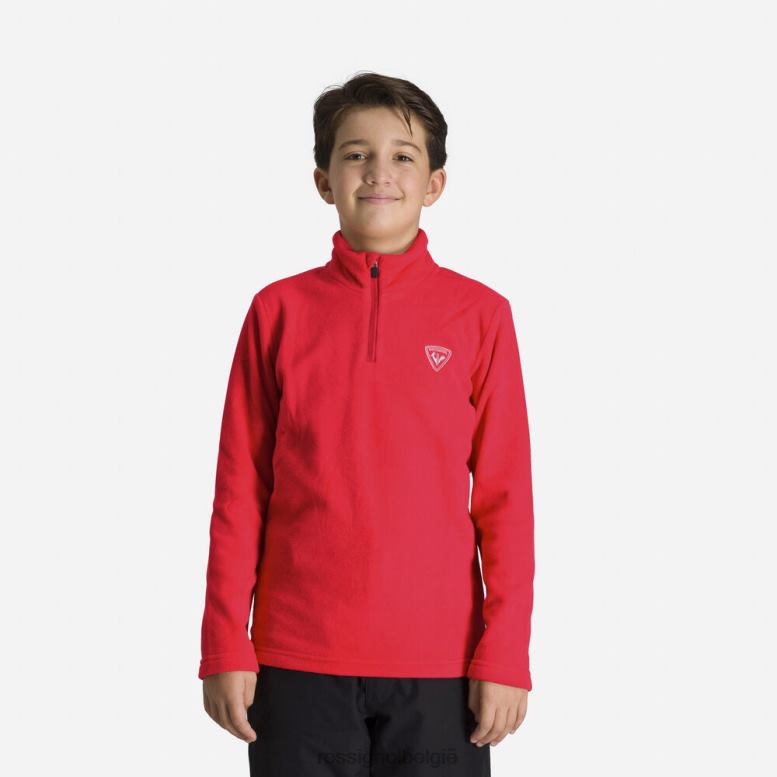 jongens Fleece top met halve rits sportrood toppen Rossignol NF00D1139