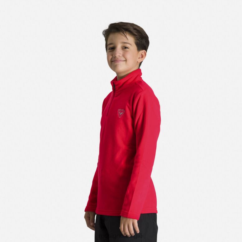 jongens Fleece top met halve rits sportrood toppen Rossignol NF00D1139