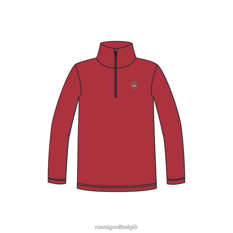 jongens Fleece top met halve rits sportrood toppen Rossignol NF00D1139