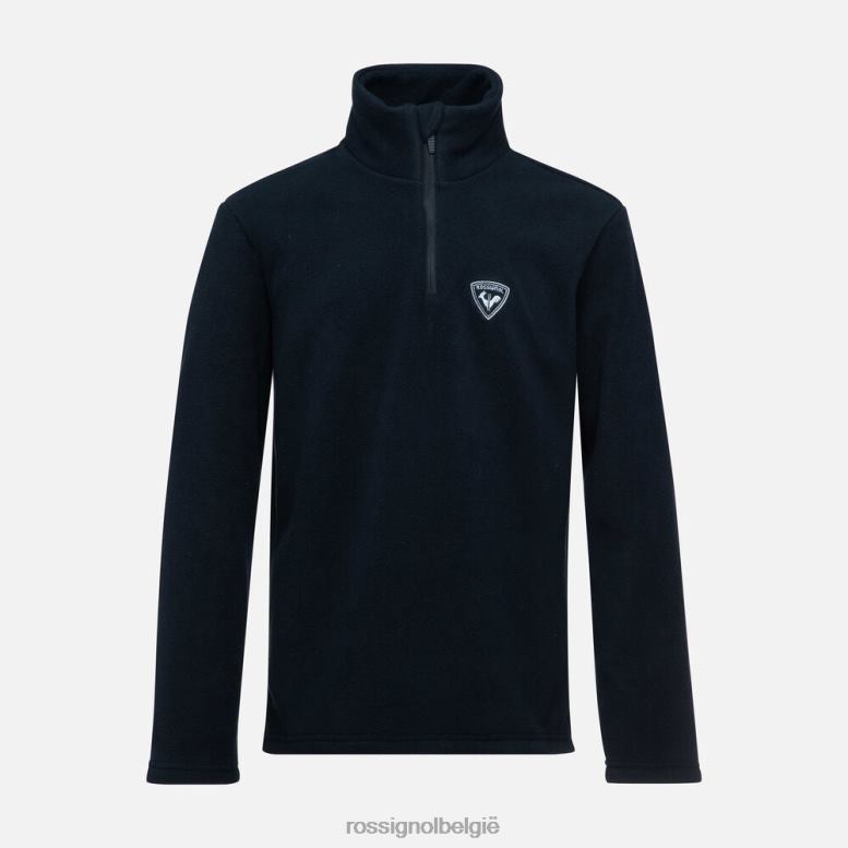 jongens Fleece top met halve rits zwart toppen Rossignol NF00D1142