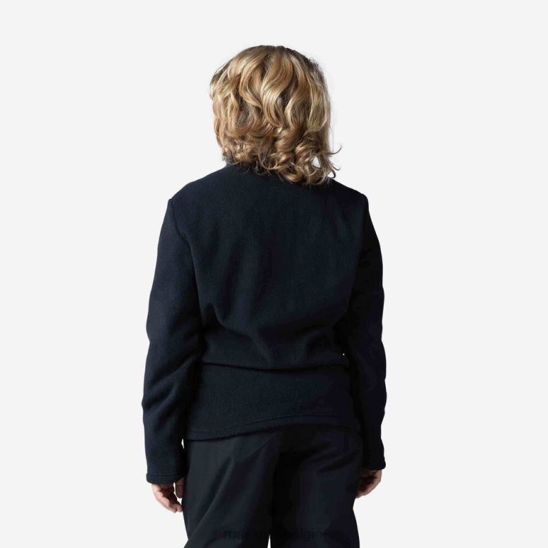 jongens Fleece top met halve rits zwart toppen Rossignol NF00D1142