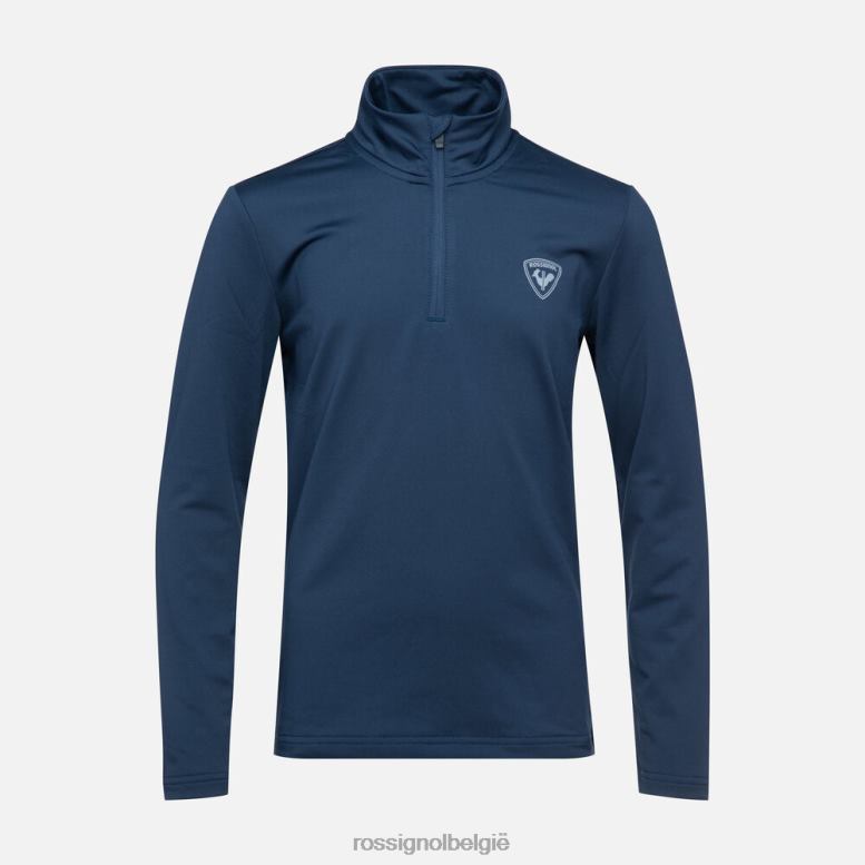 jongens Stretch fleece top met halve rits donkermarine toppen Rossignol NF00D1235