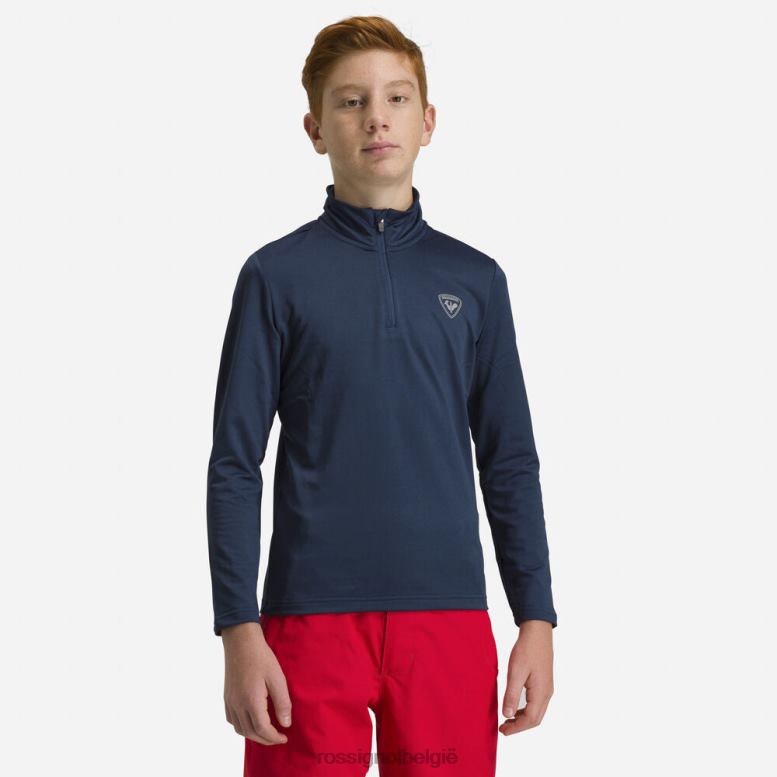 jongens Stretch fleece top met halve rits donkermarine toppen Rossignol NF00D1235