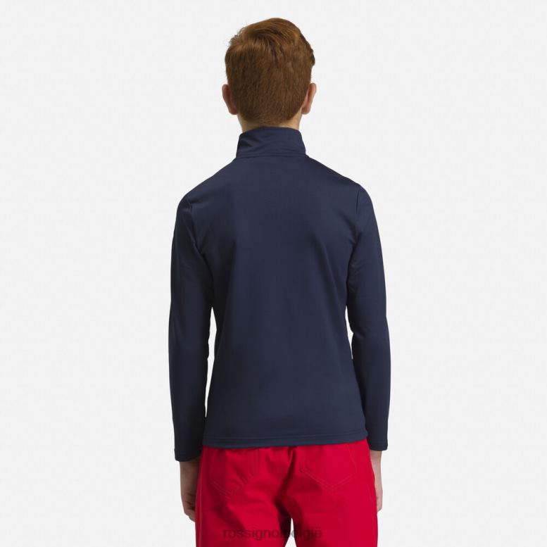 jongens Stretch fleece top met halve rits donkermarine toppen Rossignol NF00D1235