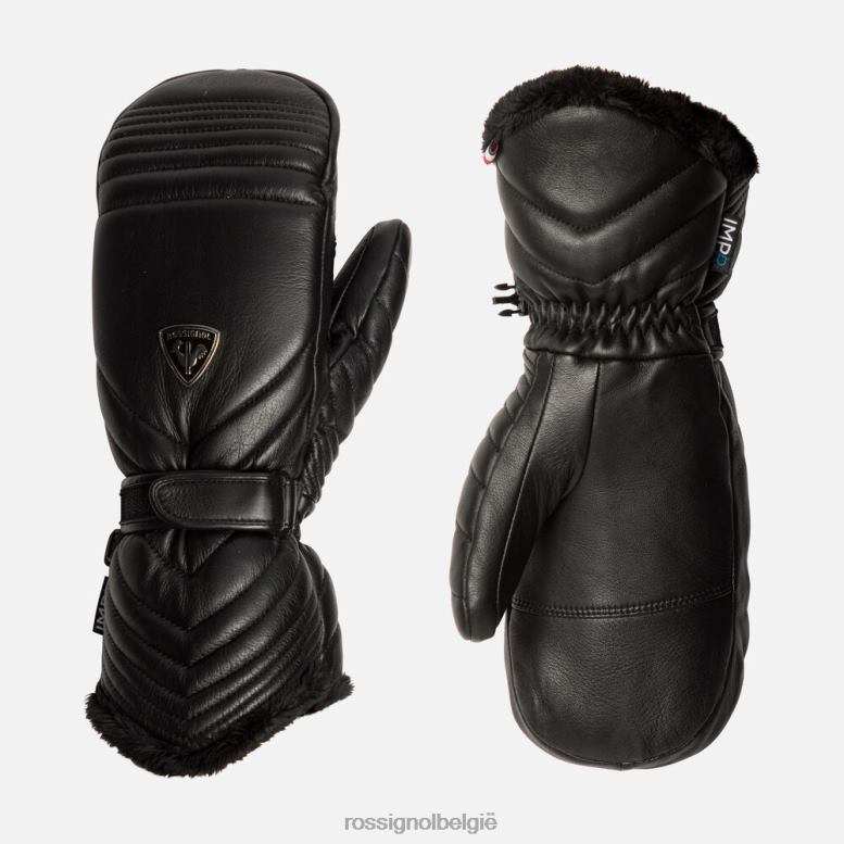vrouwen selecteer leren waterdichte skiwanten zwart accessoires Rossignol NF00D761