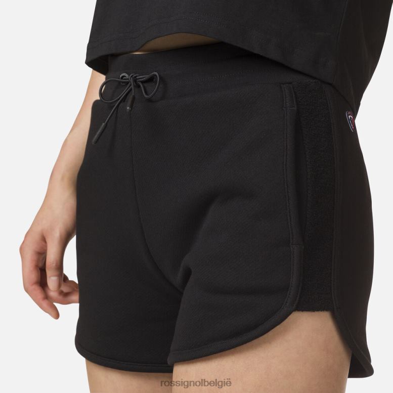 vrouwen comfortabele katoenen korte broek zwart bodems Rossignol NF00D920