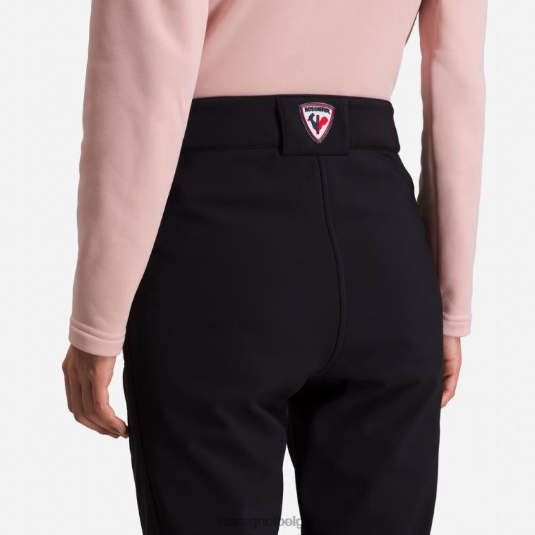 vrouwen softshell platte skibroek zwart bodems Rossignol NF00D1101