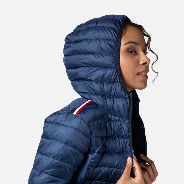 vrouwen geïsoleerde jas met capuchon 180gr donkermarine toppen Rossignol NF00D936
