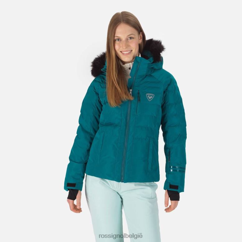vrouwen rapide parelmoer ski-jas donkere smaragd toppen Rossignol NF00D788
